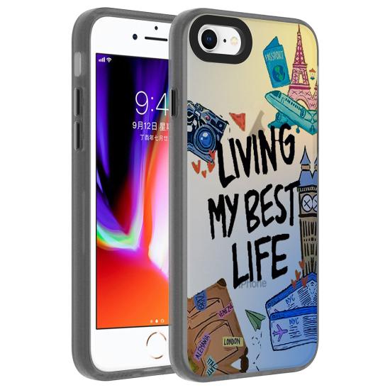 iPhone Uyumlu SE 2022 Kılıf Desenli Zore Dragon Sert Kapak