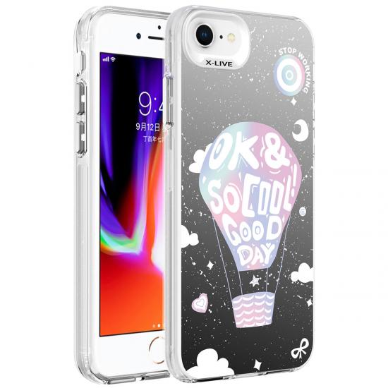 iPhone Uyumlu SE 2022 Kılıf Desenli Zore Silver Sert Kapak