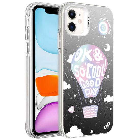 iPhone Uyumlu 11 Kılıf Desenli Zore Silver Sert Kapak