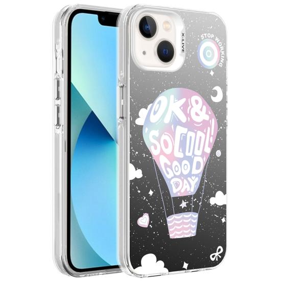 iPhone Uyumlu 13 Kılıf Desenli Zore Silver Sert Kapak