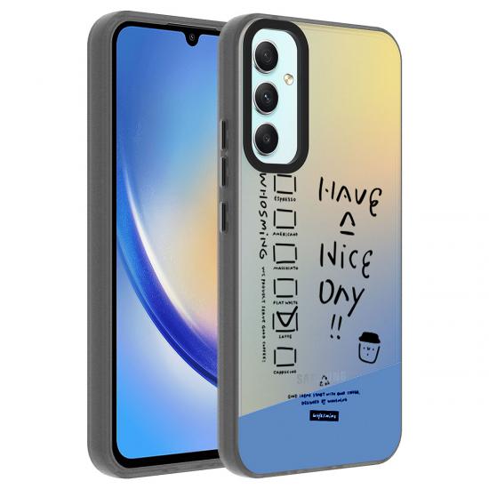 Galaxy Uyumlu A34 Kılıf Desenli Zore Dragon Sert Kapak