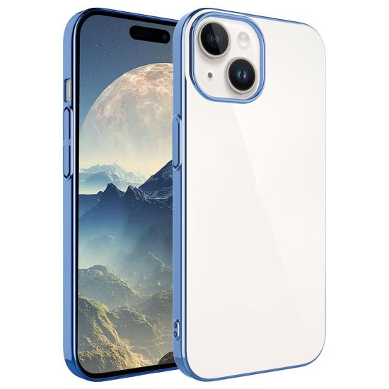 iPhone Uyumlu 15 Kılıf Sert PC Renkli Çerçeveli Zore Riksos Kapak