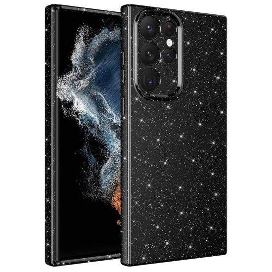 Galaxy Uyumlu S22 Ultra Kılıf Kamera Korumalı Simli Lüks Zore Koton Kapak