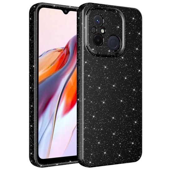Xiaomi Uyumlu  Redmi 12C Kılıf Kamera Korumalı Simli Lüks Zore Koton Kapak