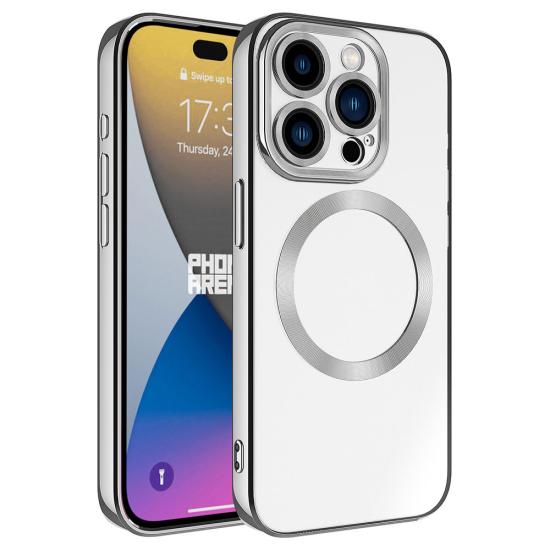iPhone Uyumlu 15 Pro Kılıf M-safe Wireless Şarj Özellikli Zore Setro Silikon