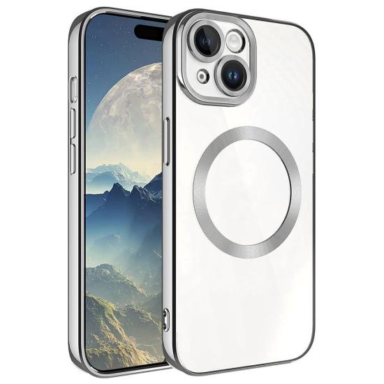 iPhone Uyumlu 15 Plus Kılıf M-safe Wireless Şarj Özellikli Zore Setro Silikon