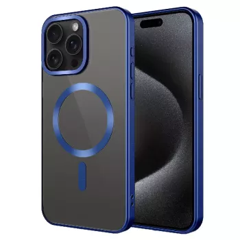 iPhone Uyumlu 15 Pro Kılıf Mat Tasarımlı M-safe Wireless Şarj Özellikli Zore Mat Setro Kapak