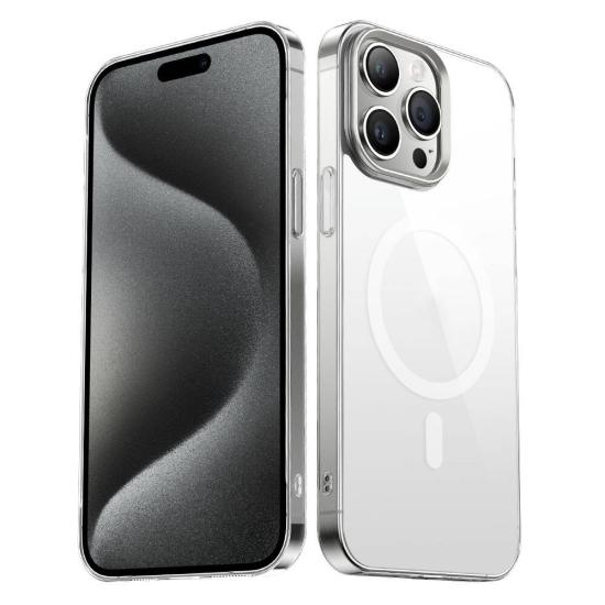 iPhone Uyumlu 15 Pro Kılıf Zore Wireless Şarj Özellikli Şeffaf G-Cam Kapak