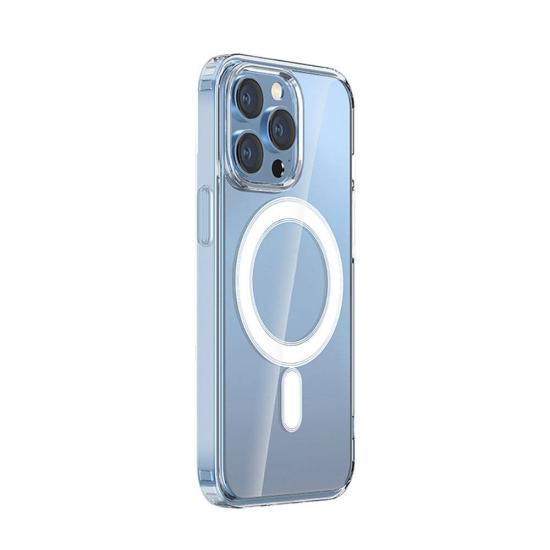 iPhone Uyumlu 15 Pro Max Kılıf M-safe Şarj Özellikli Şeffaf Sert PC Zore Embos Kapak