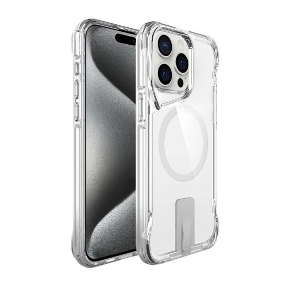 iPhone Uyumlu 15 Pro Max Kılıf M-safe Şarj Özellikli Zore T-Max Standlı Kapak