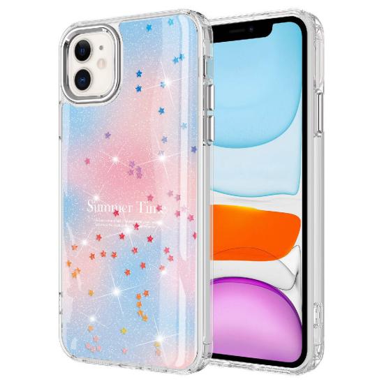 iPhone Uyumlu 11 Kılıf Simli Desenli Parlak Zore Task Kapak
