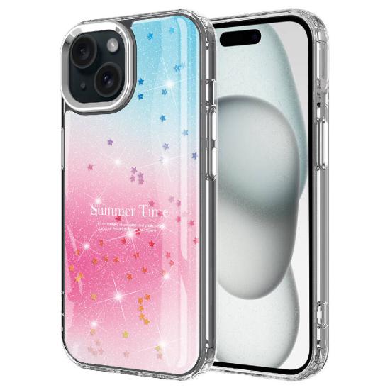 iPhone Uyumlu 13 Kılıf Simli Desenli Parlak Zore Task Kapak