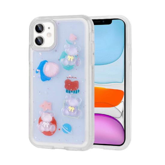 iPhone Uyumlu 11 Kılıf Kabartma Figürlü Parlak Zore Minimini Silikon Kapak