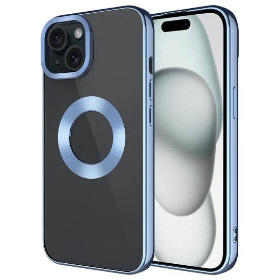 iPhone Uyumlu 15 Plus Kılıf Tek Kamera Çerçeveli Logo Gösteren Zore Omega Kapak