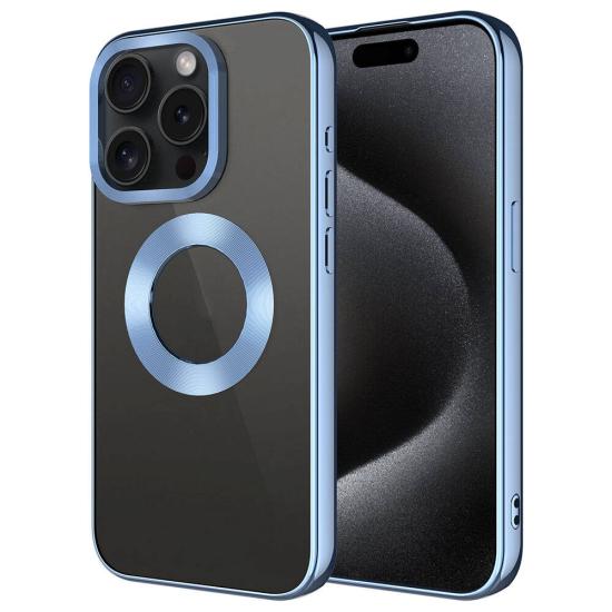 iPhone Uyumlu 15 Pro Max Kılıf Tek Kamera Çerçeveli Logo Gösteren Zore Omega Kapak