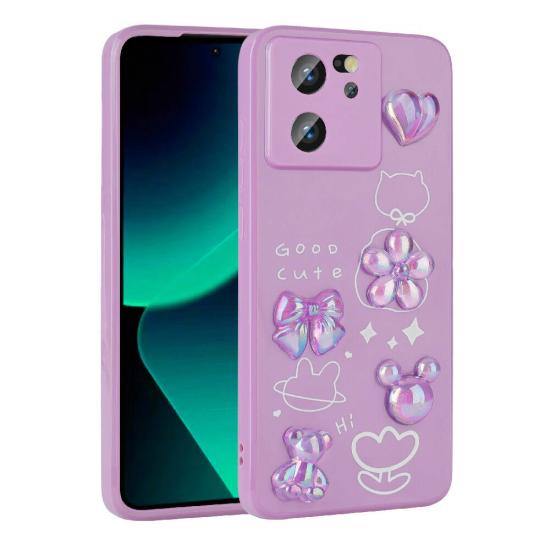 Xiaomi Uyumlu  Mi 13T Pro Kılıf Kabartma Figürlü Parlak Zore Toys Silikon Kapak