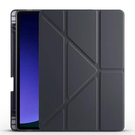 Galaxy Uyumlu Tab S9 FE Kılıf Zore Tri Folding Kalem Bölmeli Standlı Kılıf