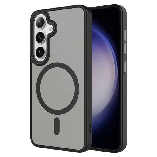 Galaxy Uyumlu S24 Plus Kılıf Sert PC Arka Yüzey Wireless Şarj Özellikli Zore Flet M-safe Kapak