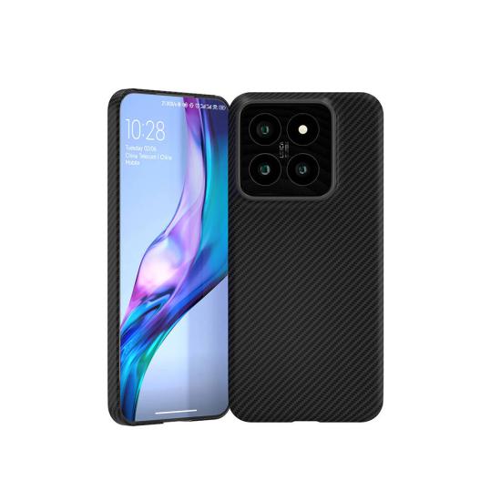 Xiaomi Uyumlu  Mi 14 Kılıf M-safe Şarj Özellikli 600D Kevlar Zore Krek Karbon Kapak