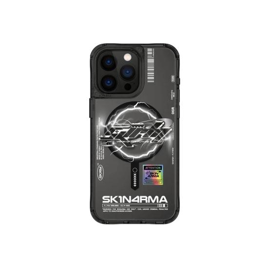 iPhone Uyumlu 15 Pro Kılıf M-safe Şarj Özellikli Yazı Desenli SkinArma Bolt Kapak