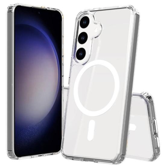 Galaxy Uyumlu S24 Plus Kılıf M-safe Şarj Özellikli Şeffaf Sert PC Zore Embos Kapak