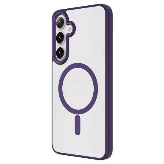 Galaxy Uyumlu S24 Plus Kılıf M-safe Şarj Özellikli Zore Krom M-safe Silikon Kapak