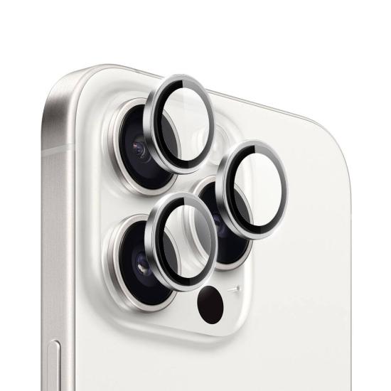 iPhone Uyumlu 15 Pro Max Wiwu LG-004 PVD Lens Guard Metal Kamera Lens Koruyucu