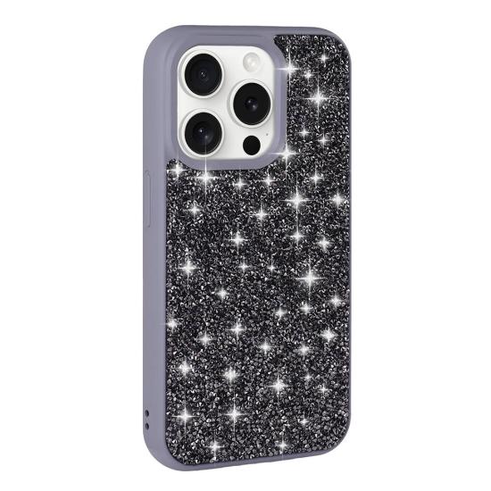iPhone Uyumlu 15 Pro Kılıf Parlak Taşlı Tasarım Zore Pırlanta Kapak