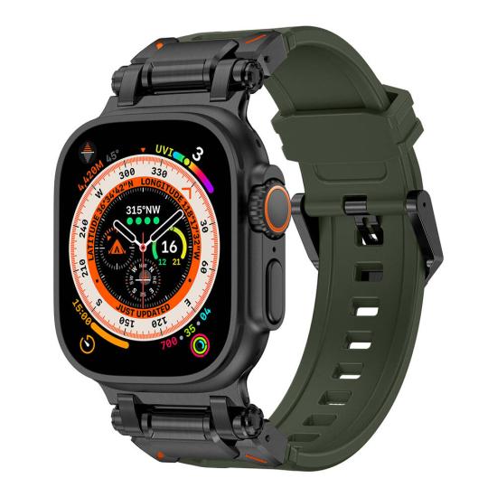 Watch Ultra 49mm Zore KRD-101 Titanyum Metal Başlıklı Silikon Kordon