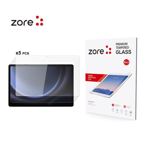 Galaxy Uyumlu Tab S9 FE Zore 5in1 Tablet Temperli Cam Ekran Koruyucu