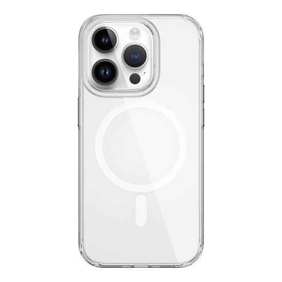 iPhone Uyumlu 15 Pro Kılıf Wiwu BC-022 Magsafe Şarj Özellikli Şeffaf Transparan Kapak