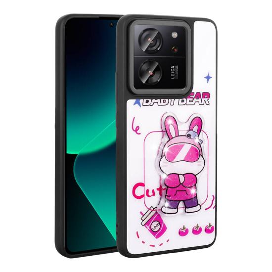 Xiaomi Uyumlu  Mi 13T Pro Kılıf Parlayan Kabartmalı İkonik Figürlü Zore Amas Silikon Kapak