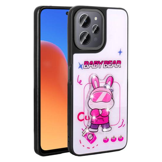 Xiaomi Uyumlu  Redmi 12 4G Kılıf Parlayan Kabartmalı İkonik Figürlü Zore Amas Silikon Kapak