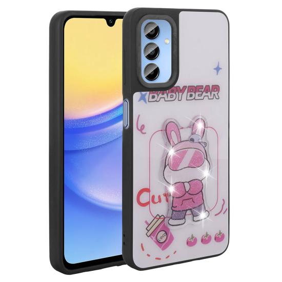 Galaxy Uyumlu A15 Kılıf Parlayan Kabartmalı İkonik Figürlü Zore Amas Silikon Kapak