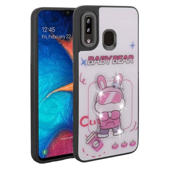 Galaxy Uyumlu A30 Kılıf Parlayan Kabartmalı İkonik Figürlü Zore Amas Silikon Kapak