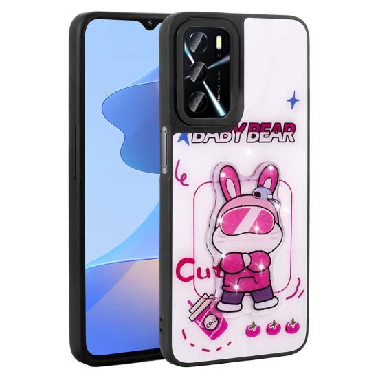 Oppo A16 Case Shining Embossed Zore Amas Silicone Cover with Iconic Figure