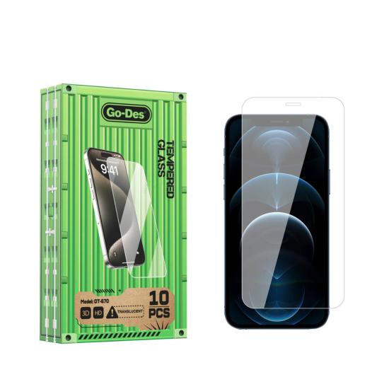 iPhone Uyumlu 12 Pro Max Go Des Parmak İzi Bırakmayan 9H Oleofobik Bom Glass Ekran Koruyucu 10’lu Paket