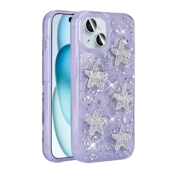iPhone Uyumlu 15 Kılıf Airbagli Simli Arka Yüzey Zore Işıltı Silikon Kapak