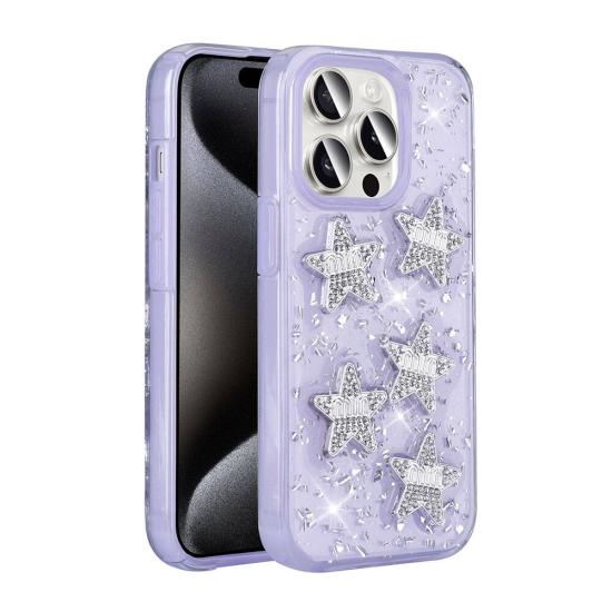 iPhone Uyumlu 15 Pro Max Kılıf Airbagli Simli Arka Yüzey Zore Işıltı Silikon Kapak
