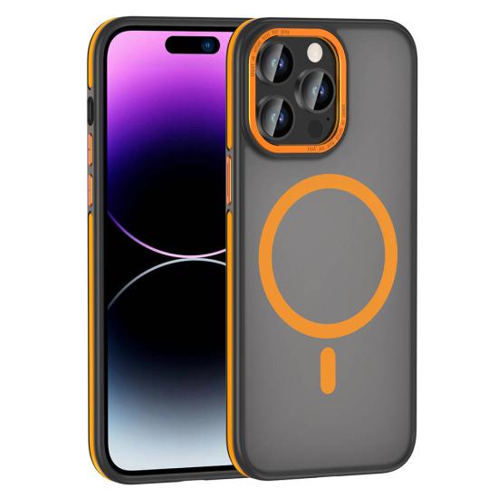 iPhone Uyumlu 14 Pro Kılıf M-safe Şarj Özellikli Mat Görünümlü Zore Ant Kapak