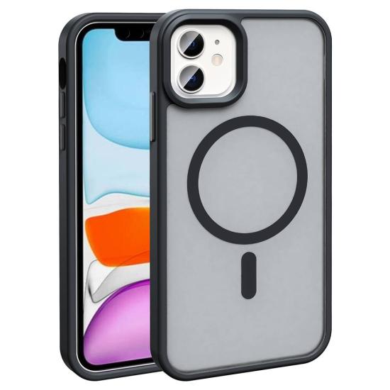 iPhone Uyumlu 11 Kılıf M-safe Şarj Özellikli Mat Arka Yüzey Zore Sio Kapak