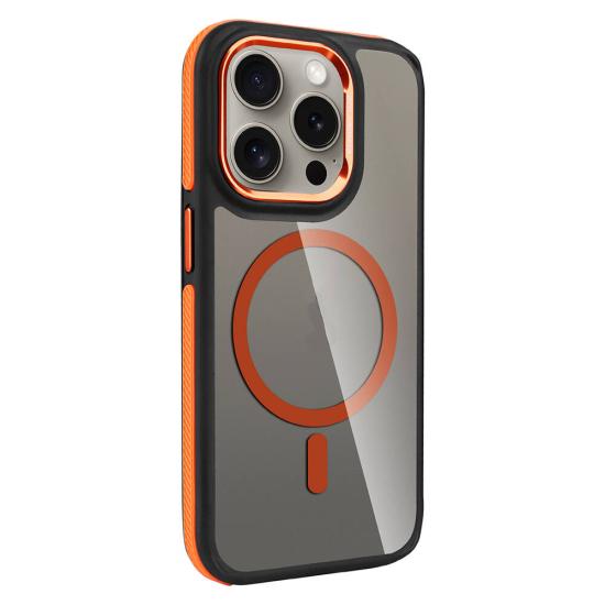 iPhone Uyumlu 15 Pro Max Kılıf M-safe Şarj Özellikli Mat Görünümlü Zore Solo Kapak
