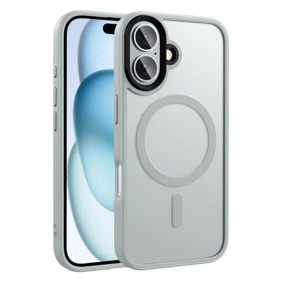 iPhone Uyumlu 16 Kılıf Mat Arka Yüzey Wireless Şarj Özellikli Zore Flet M-safe Kapak