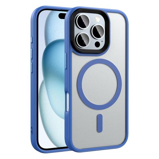 iPhone Uyumlu 16 Pro Max Kılıf Mat Arka Yüzey Wireless Şarj Özellikli Zore Flet M-safe Kapak