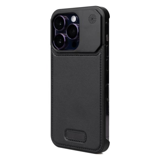 iPhone Uyumlu 14 Pro Kılıf M-safe Şarj Özellikli Mekanizmalı Koku Hazneli Zore Mostar Kapak