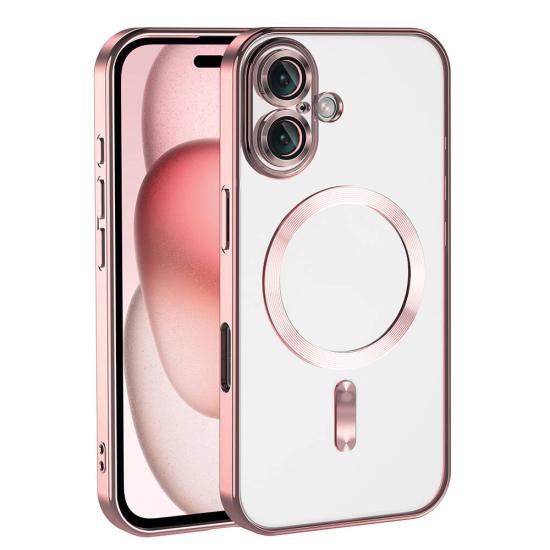 iPhone Uyumlu 16 Kılıf Kamera Korumalı M-safe Wireless Şarj Özellikli Zore Demre Kapak