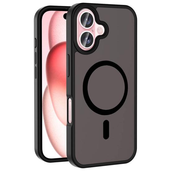 iPhone Uyumlu 16 Kılıf M-safe Şarj Özellikli Mat Arka Yüzey Zore Sio Kapak