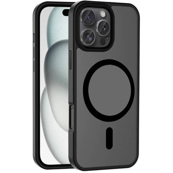 iPhone Uyumlu 16 Pro Max Kılıf M-safe Şarj Özellikli Mat Arka Yüzey Zore Sio Kapak