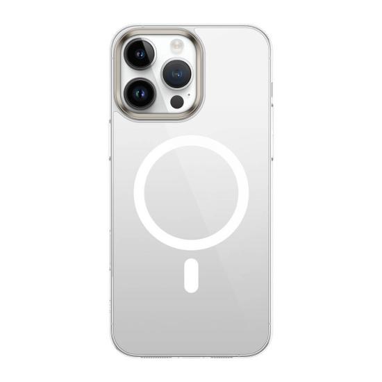 iPhone Uyumlu 16 Pro Max Kılıf M-safe Şarj Özellikli Şeffaf Cam Arka Yüzey Zore G-Glass Kapak