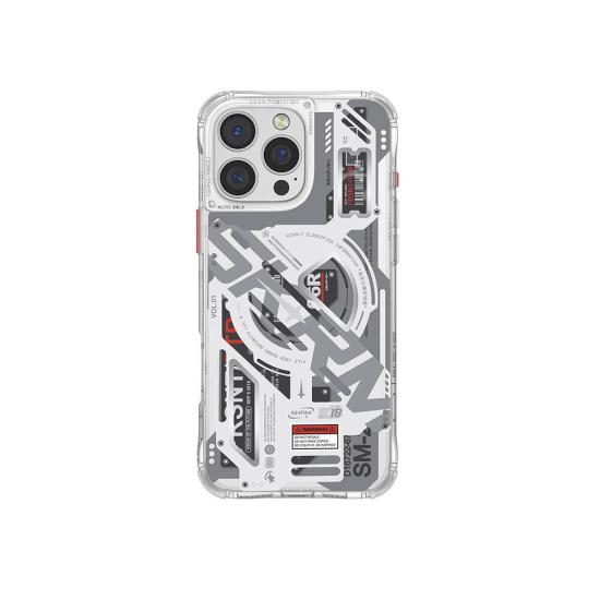 iPhone Uyumlu 16 Pro Kılıf M-safe Şarj Özellikli Katmanlı Makine Temalı SkinArma Ekho Kapak